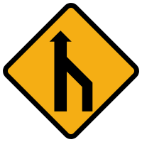 Merge to single lane ahead