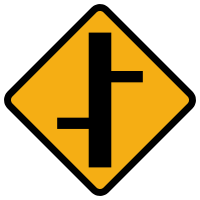 Staggered Crossroad Sign