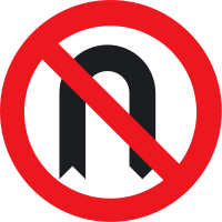 No U Turn Sign